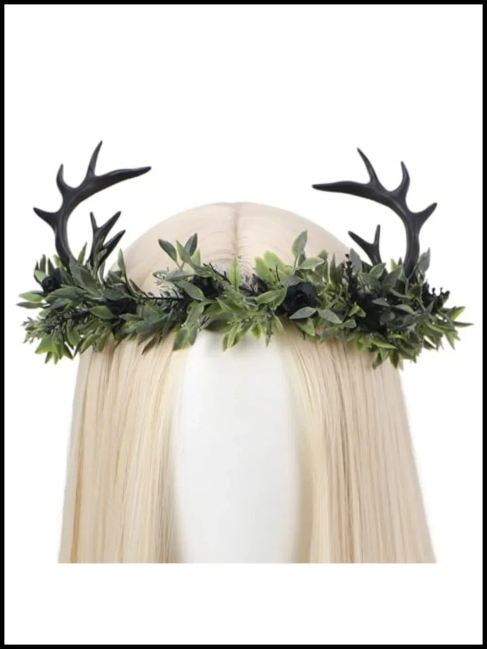 Handmade Fairy Antler Crown Headpiece with Adjustable Ribbon